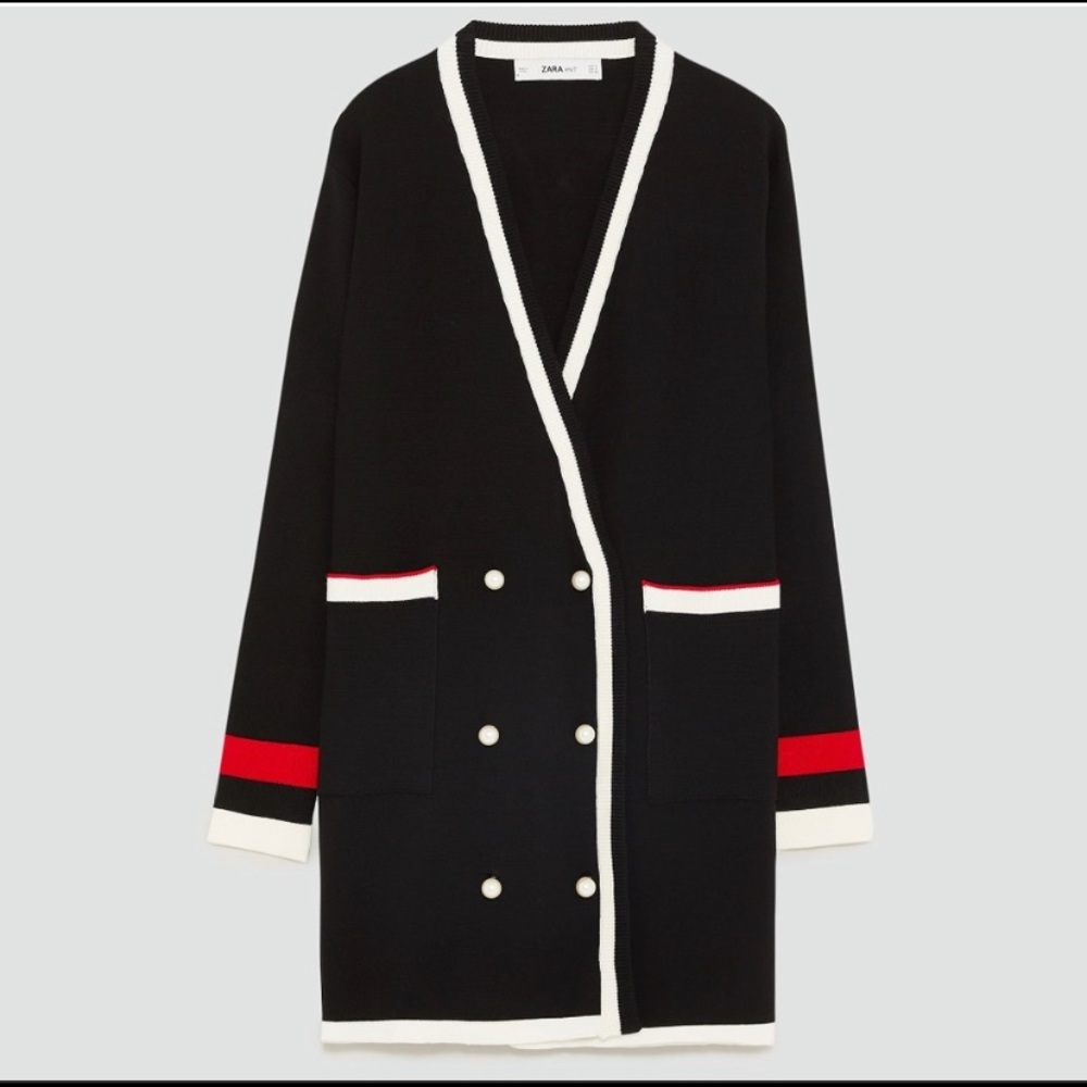 NWT Zara long cardigan with pearl buttons